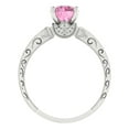 thumbnail image 4 of Clara Pucci 14K White Gold 1.06ct Pink Solitaire with Accents Ring, 4 of 8