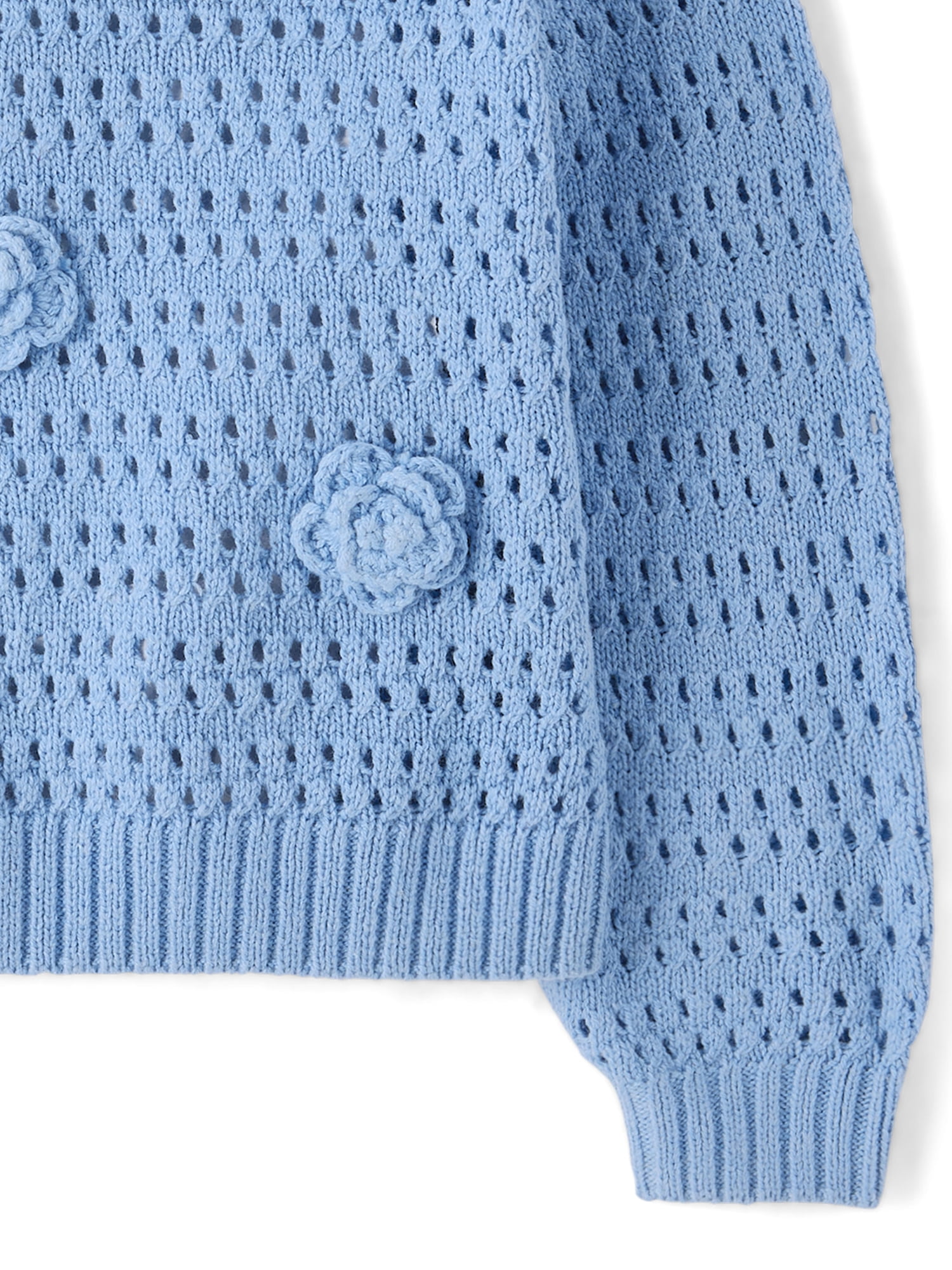 The Children's Place Toddler Girls Long Sleeve Crochet Floral Sweater, Sizes 12M-5T
