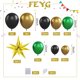 thumbnail image 2 of Kit con forma de arco para globos, 80 unidades, verde, dorado y negro con detalles en forma de estre, 2 of 2