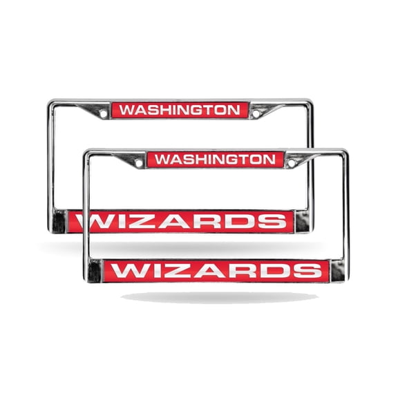 Washington Basketball Wizards (Set of 2) Chrome Metal Laser Cut License Plate Frames