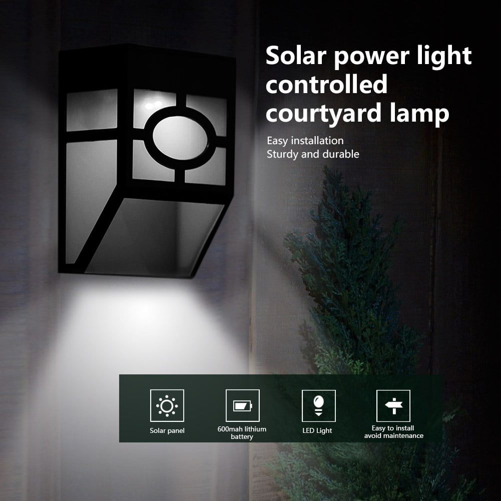 Details about   Solar Power Wall Mount 2LED Light Yard Lamp Outdoor Garden Path Landscape Fence 