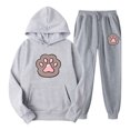 thumbnail image 1 of Women's Two Piece Outfits Cute Cat Paw Printed Long Sleeve Sweatshirt and Sweatpants Teen Girls Sports Sweatsuits Sets, 1 of 4