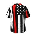 thumbnail image 4 of Goofa Firefighters USA Flag Printed Men's Casual Short-sleeved Shirt,Lightweight Breathable Button-down,Summer Casual men's top,Versatile Fashion shirt-4X-Large, 4 of 7