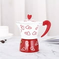 thumbnail image 5 of DAMAI Espresso Stovetop Moka Pot, Aluminum Espresso Coffee Maker Kettle Pot Coffee Red Heart Printed Coffee Stove Maker Percolator for Cappuccino, Coffee Pot for Gas or Electric Ceramic Stovetop, 5 of 6
