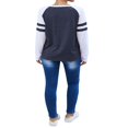 thumbnail image 5 of CHOK Women Stripe Stitching Short Sleeve Colorblock T-shirt, 5 of 5