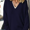 thumbnail image 2 of Lenpel Oversized Sweaters for Women Loose V Neck Long Sleeve Fall Knit Tops Lightweight Comfy Sweater Shirts, 2 of 6