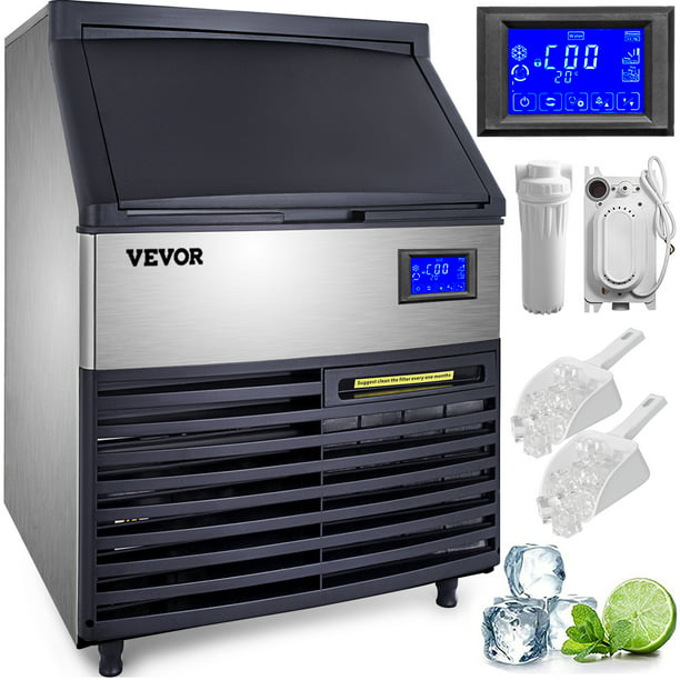 Vevor 110v Commercial Ice Machines 440lbs 24h With 77lbs Bin And