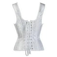 thumbnail image 3 of Jacquard Weave Halter Corset Gothic Punk Bustier Shapewear, 3 of 4