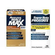 Super Beta Prostate Male + Ageless Male Max Total Testosterone Booster Bundle