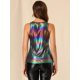 thumbnail image 5 of INSPIRE CHIC Camiseta Sin Mangas Con Chaleco Brillante Metálico Brillante Sin Mangas Para Fiesta Y Club Para Mujer Multicolor M, 5 of 6