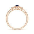 thumbnail image 2 of ANGARA Natural Oval Sapphire Bypass Ring with Trio Diamond Accents in 14K Rose Gold for Women (Size-6x4mm) | September Birthstone, Anniversary, Jewelry Gift for Women | Natural Blue Sapphire Ring, 2 of 8