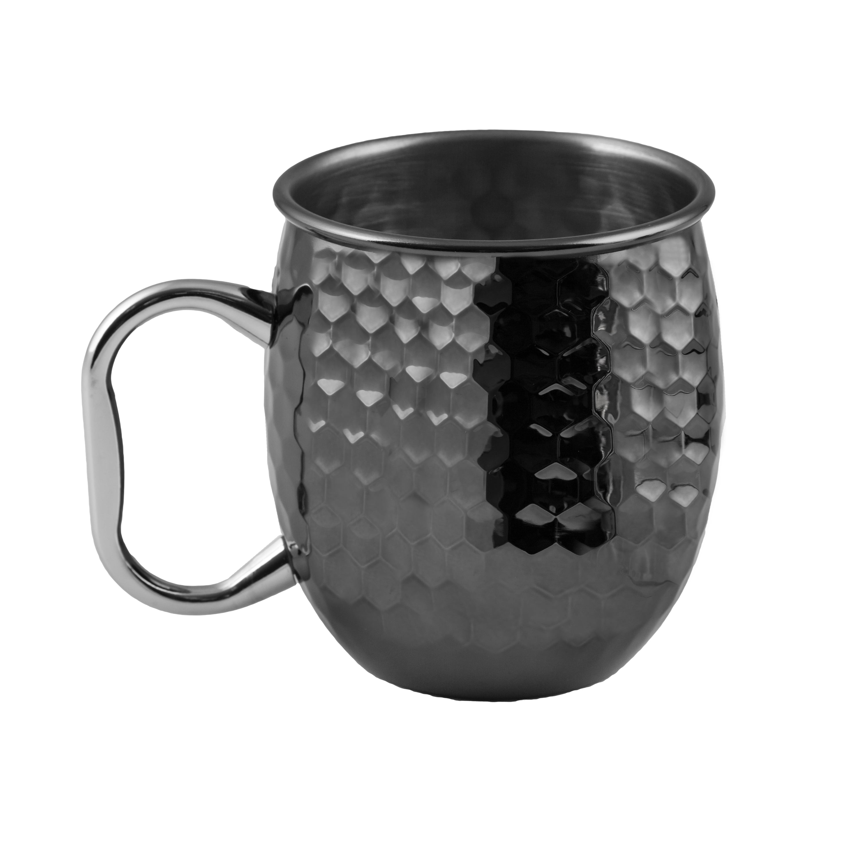 Bar340 20Ounce Black Faceted Moscow Mule Mug