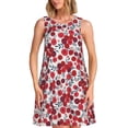 thumbnail image 1 of Fotbe Red Hawthorn Vestido de Verano sin Mangas para Mujer – Vestido Midi Línea A, Estilo Camiseta Floral, Vestido Playero Casual y Fluido, 1 of 7