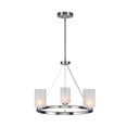 thumbnail image 3 of Woodbridge Lighting Charlotte 3-Light Metal Chandelier in Satin Nickel/Mercury, 3 of 3