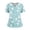 Light Blue, variant on Scrubs for Women Wildflower Print Short Sleeve V Neck Soft Healthcare Wear