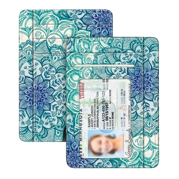 Tarjetero Fintie Slim, minimalista, de piel con bloqueo RFID