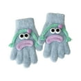 thumbnail image 2 of Mouth Cartoon Gloves with Screentouch Fingers Soft and Stretchy Short Hand Gloves for Girl Daily,Christmas Gifts for Grandkids(7.9Inch,Sky Blue), 2 of 3