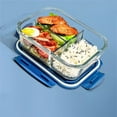 thumbnail image 2 of New style Lunch Box Glass 1050ml Microwave Bento Box Food Storage Box school food containers compartment, 2 of 5