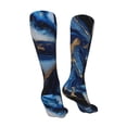 thumbnail image 3 of Kdxio Navy Blue Marble Funny Silky Novelty Funky Long Knee High Socks Soft 3D Print Cosplay Crazy Stockings for Men Women, 3 of 8