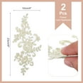 thumbnail image 2 of Uxcell 2 Pcs Flower Lace Appliques 3D Embroidery Lace Patch Sewing Addition Embellishments for Wedding Bridal Dress Clothes DIY Crafts Accessories Lace Decoration, Gold (23cm), 2 of 7
