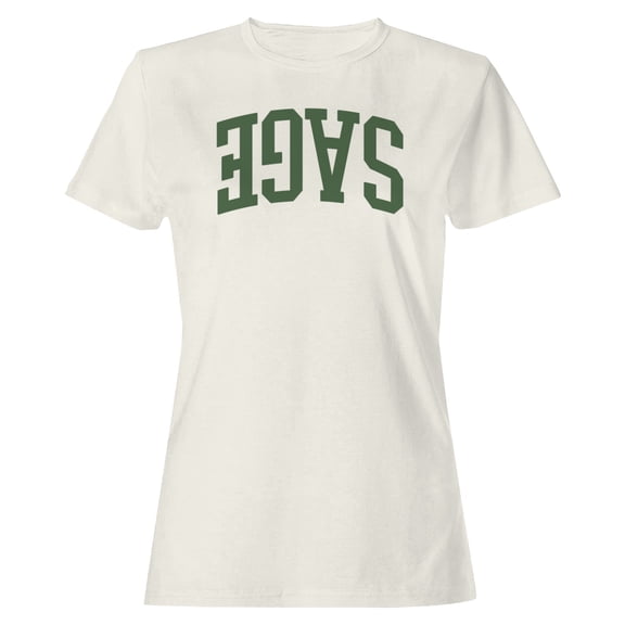 Vintage Sage Green Bold Text Women's Off-White T-shirt