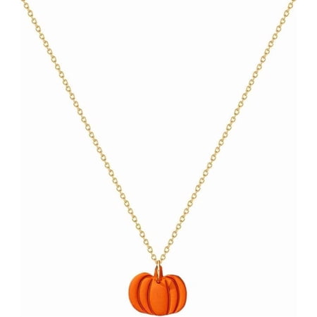 Cute Pumpkin Pendant Necklace for Women Gold Plated Fashion Halloween Thanksgiving Cute Charms Adjustable Link Chain Fall Holiday Festival Dress Accessories Jewelry Gift Souvenir 18"