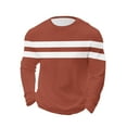 thumbnail image 5 of Mens Waffle Knit Shirt Striped Graphic Long Sleeve Thermal Pullover Stretch Crewneck Top Gym Loungewear, 5 of 5