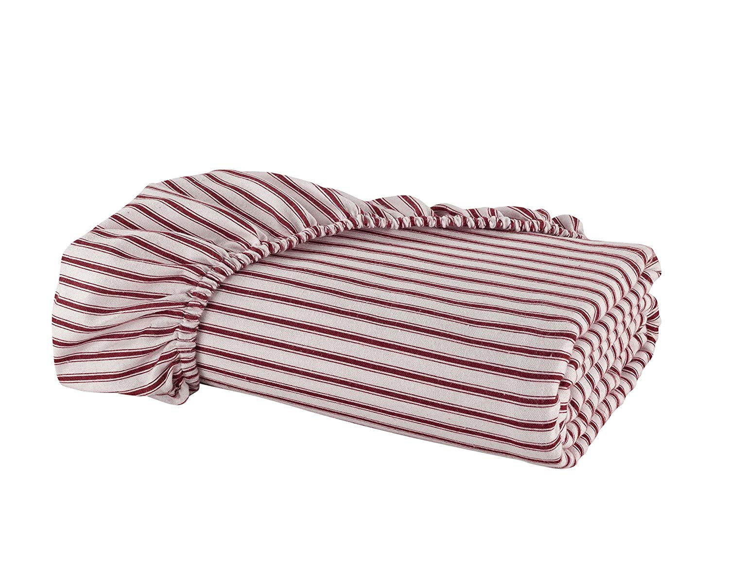 DELANNA Flannel Flat Sheet 100/% Brushed Cotton 1 Top Sheet Only 80x96 Full, Red Stripe