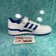 thumbnail image 3 of Adi-das Forum Low White Blue Men's Retro Leather Low Top Shoes Size Sneakers, 3 of 5
