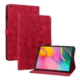 thumbnail image 2 of FJLBDE Case for Samsung Galaxy Tab A 10.1 2019 SM-T510 T515 T517, Embossed Flower PU Leather Flip Wallet Folio Stand Cover, Red, 2 of 7