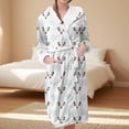 thumbnail image 2 of Women's Fleece Plush Robe Long Warm Plush Bathrobe Loungewear Jacket Printed Comfort Robe, 2 of 5