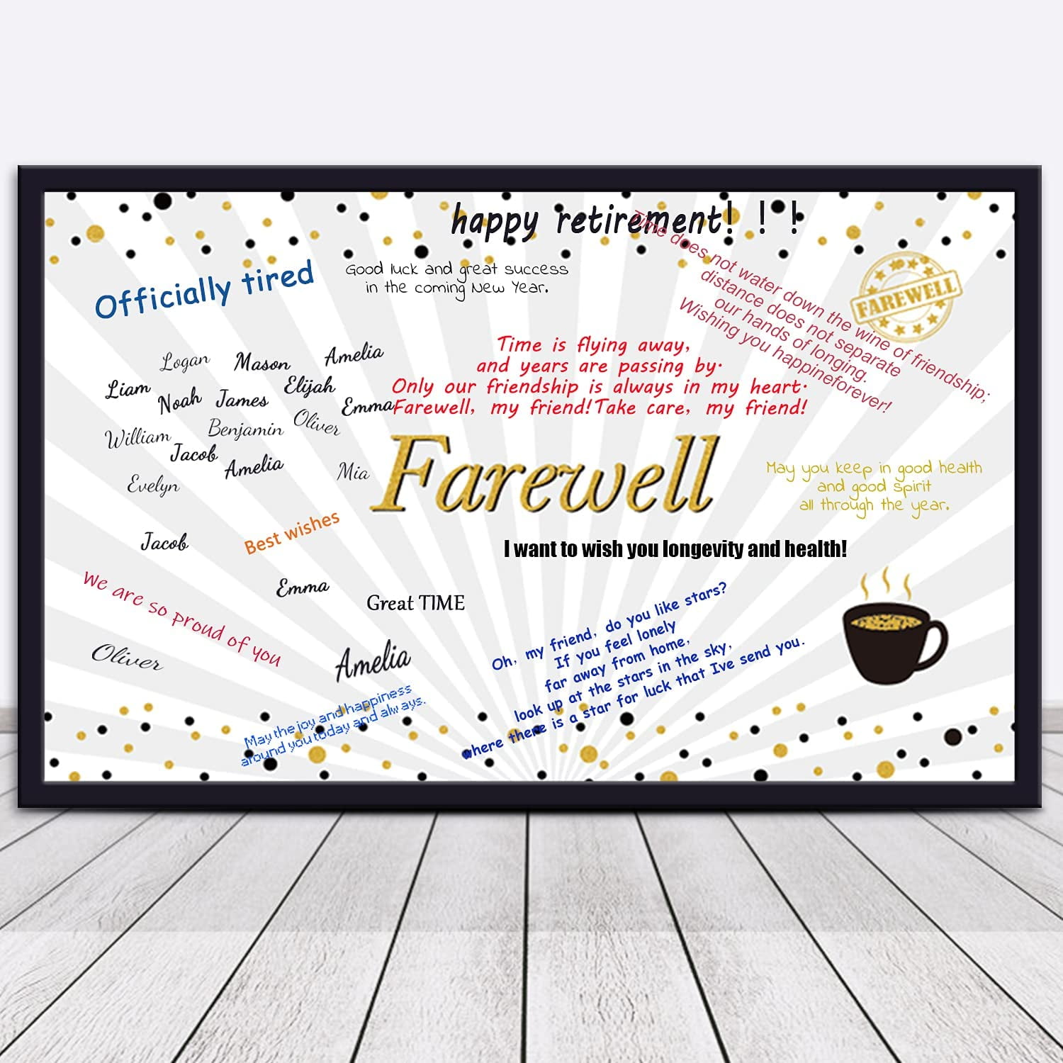 farewell letter foil banner decoration for farewell party with 50pcs.  multicoloured latex balloons