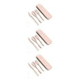 thumbnail image 3 of jesticaly Tableware Set Portable Washable Solid Color Children Flatware Kit Home Preschool Camping Holiday Cutlery Pink 3Set, 3 of 6