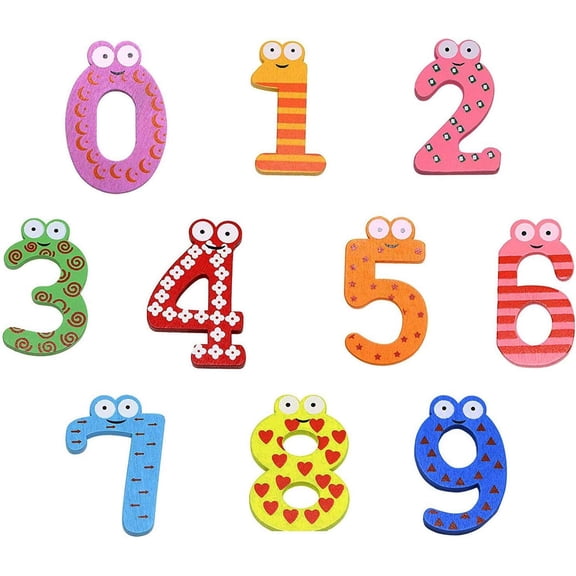 10Pcs Wooden Magnets Fridge Numbers Large Cute Wood Magnetic Refrigerator Whiteboard Fridge Magnets for Home Office