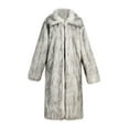 thumbnail image 2 of fall jackets for women 2025,White Faux Fur Winter Long Soft Coat Women's Warm Fur Jacket Overcoat Topcoat Outerwear, 2 of 6