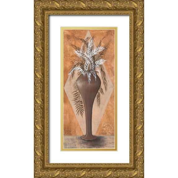 Dahlke, Izabella 16x32 Gold Ornate Wood Framed with Double Matting Museum Art Print Titled - Flowers in the Vase III