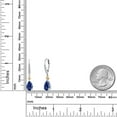 thumbnail image 6 of Gem Stone King 925 Silver and 10K Yellow Gold Blue Created Sapphire and White Lab Grown Diamond Dangle Earrings for Women | 5.12 Cttw | Gemstone September Birthstone | Pear Shape 9X6MM, 6 of 6