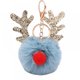 thumbnail image 1 of Llavero - Bonito accesorio para monedero con pompón de reno - Llavero con pompón de Navidad esponjoso - Abalorio para monedero de animal de vacaciones de felpa - Regalo elegante (azul claro) Feliz Sencillez, 1 of 2