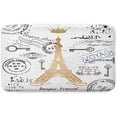 thumbnail image 4 of Paris Eiffel Tower Bath Rugs, Golden Lettering European French Crown Retro Stamp Art Bath Mats, Non Slip Flannel Fast Dry Absorbent Water Bathroom Rug, Bedroom Kitchen Indoor Outdoor 19x31 in, 4 of 4