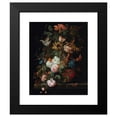 thumbnail image 2 of Ernst Stuven 15x18 Black Modern Framed Museum Art Print Titled - Still Life of Flowers in a Glass Vase with a Butterfly, All on a Ledge, 2 of 5