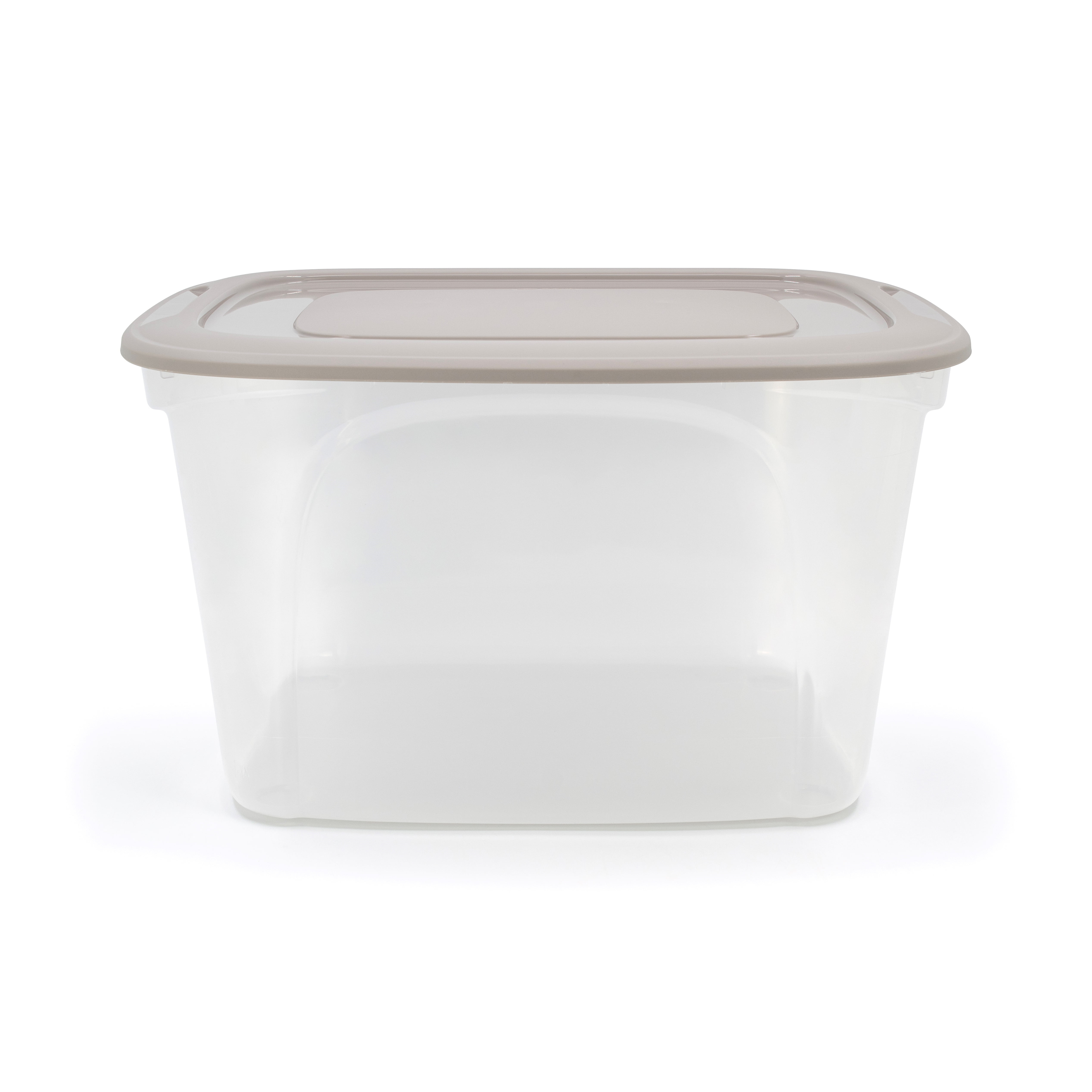 Tuff StoreTM Branded 63L (16.6 gal.), Utility Series Storage Tote Clear Base and Grey Lid