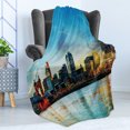 thumbnail image 4 of Cincinnati Soft Flannel Fleece Throw Blanket, Overview of the City Nighttime at Dusk Twilight Bridge Ohio River Waterfront, Cozy Plush for Indoor and Outdoor Use, 50" x 70", Multicolor, by Ambesonne, 4 of 5