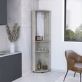 thumbnail image 3 of Modern Grey Engineered Wood Bar Cabinet with Double Glass Doors for Dining Room Entertainers, 3 of 3