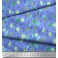 thumbnail image 2 of Soimoi Blue Cotton Jersey Fabric Leaves Folk Art Print Fabric by Yard 58 Inch Wide, 2 of 3