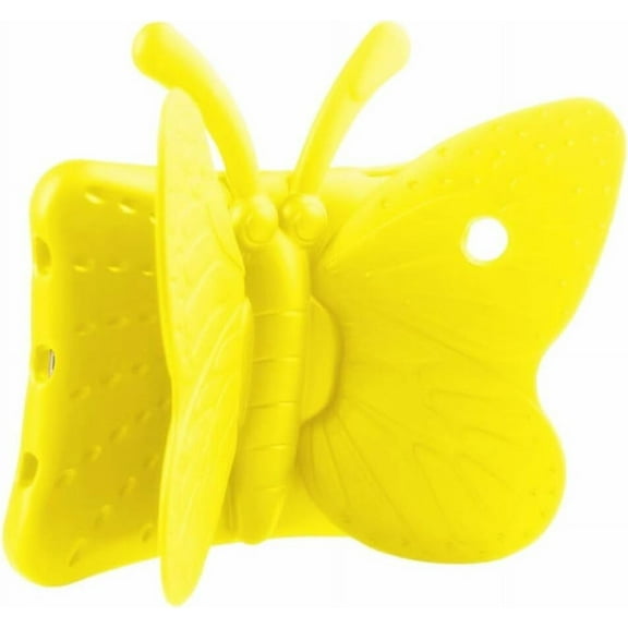 Tablet Case, Kids Light Weight Case, Cute Butterfly Design Tablets Case Cover with Stand Pencil Holder EVA Foam Full Cover Shockproof Rugged Case 10.1 Inch Gift for Kids(Yellow)