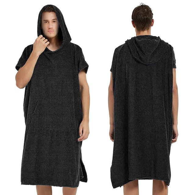 Toalla unisex de color liso para playa, baño y natación, con capucha, para mujer
