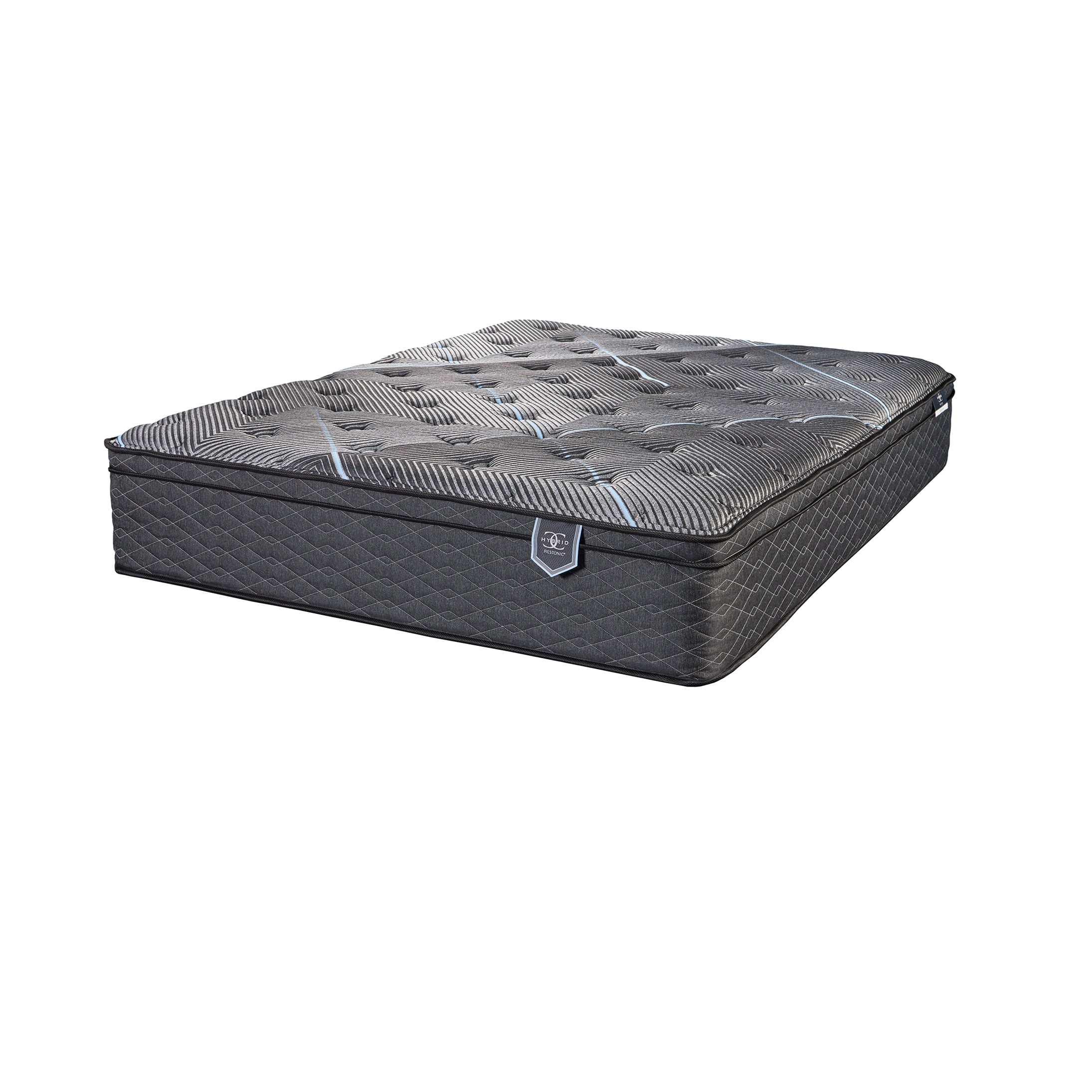 14" California King Hybrid Mattress with Euro Top Plush and Cooling Gel Foam, Black Steel Bed Frame