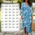 thumbnail image 6 of DISNIMO Palm Tree Print Maxi Dresses for Women Loose V Neck Midi Dress Linen Style Casual Dress Lightweight 3/4 Sleeve Dresses, XL, 6 of 6