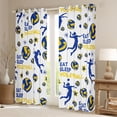 thumbnail image 2 of Homewish Vlooeyball Sport Game Black Out Curtains,Kawaii Stars Pattern Curtains Pack of 2 (42x63 Each),White Yellow Blue Bedroom Curtains For Boys Kids,Microfiber Bedroom Decor, 2 of 6