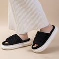 thumbnail image 4 of SAWOBUUN Womens Fuzzy Slide Slippers Puffy Thick Sole House Slippers for Women Open Toe Warm Cozy Non-Slip Soft Sole Indoor Outdoor Bedroom Shoes, 4 of 7